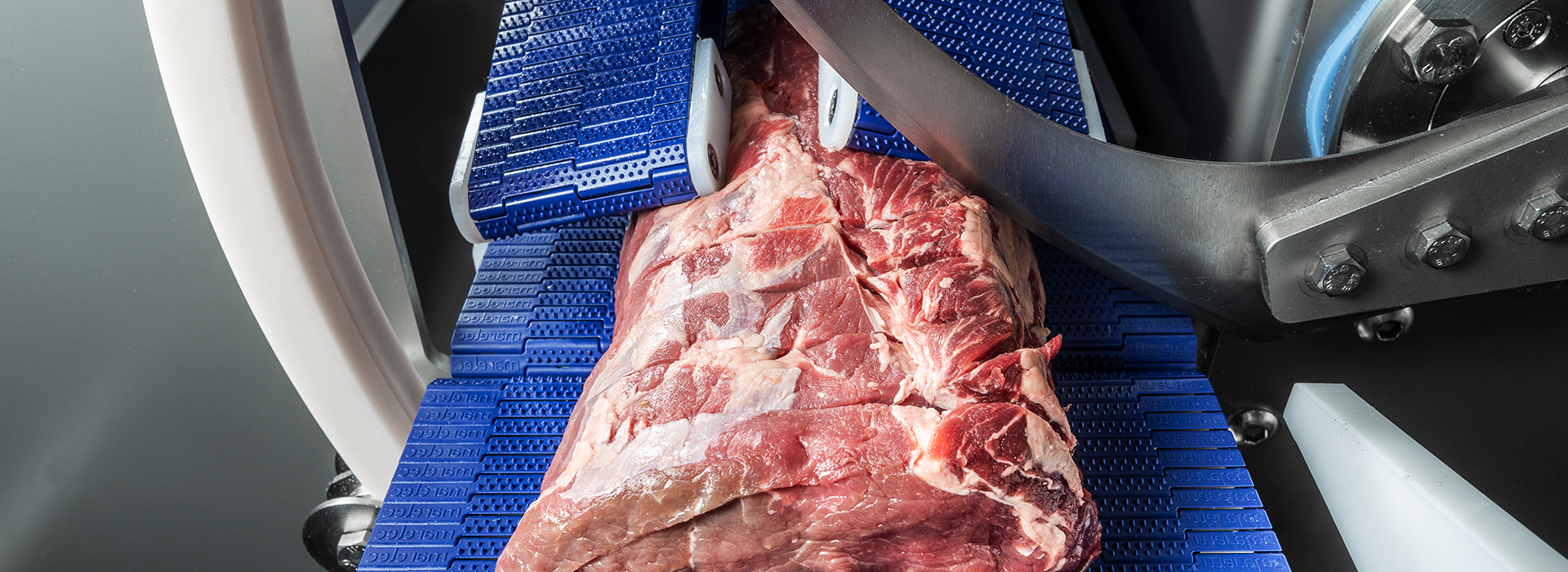 Portion cutter PORTIO 3D for cutting rounded meat such as steaks, strip loin, rib eye, tenderloin, pork loins, etc
